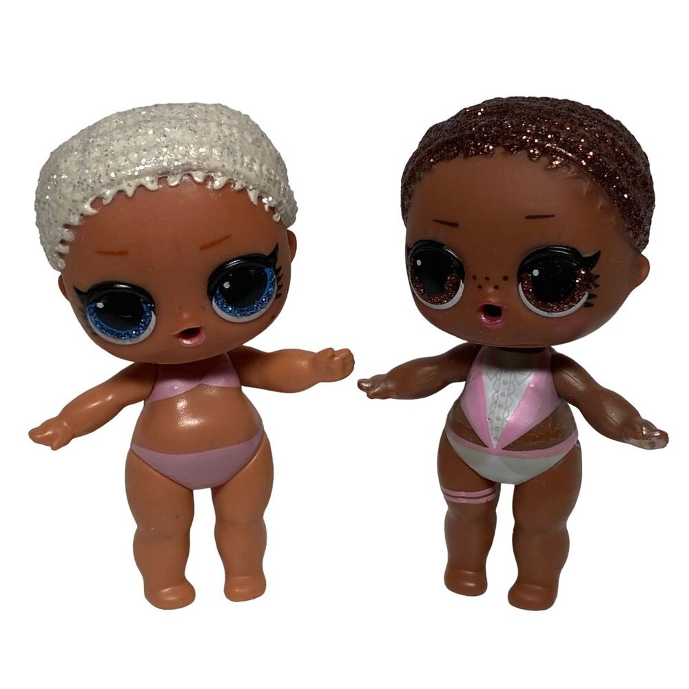 L.O.L Surprise Dolls Doll Sparkley Hair Painted on Clothes lot of 2 dolls